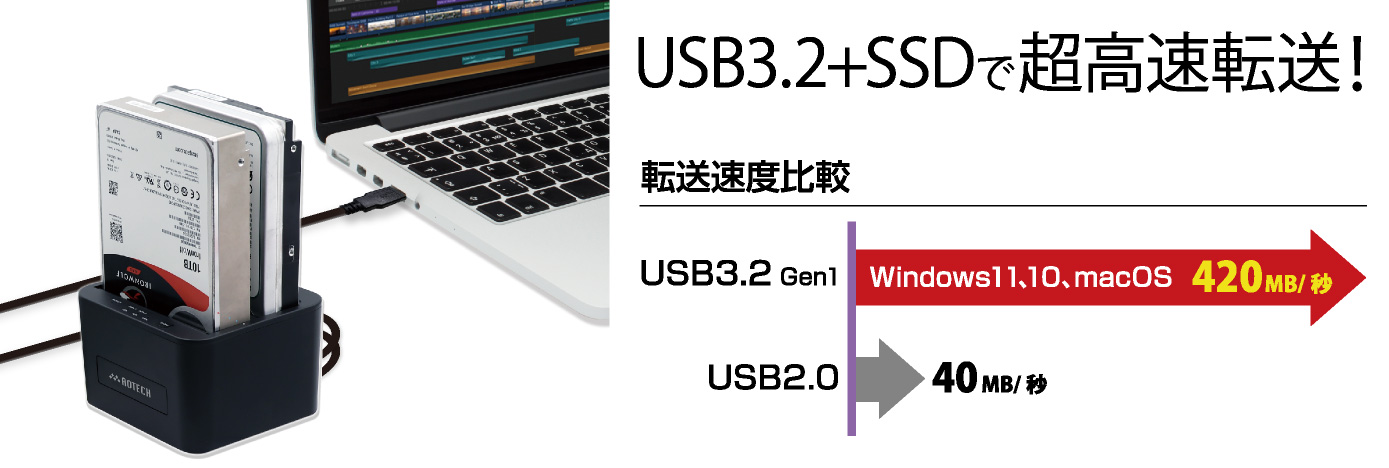 アオテック AOTECH クローンHDD/SSDスタンド AOK-CLONE-U32 ITPROTECH アイティプロテック