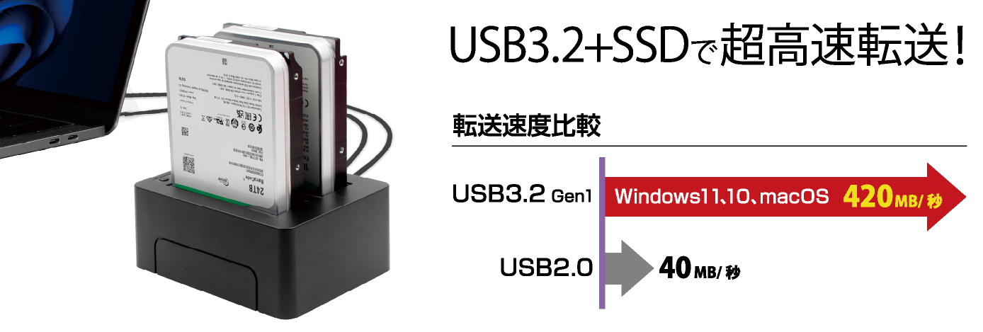 ネジ・工具不要 2.5型SATA HDDケース USB3.1Gen1（USB3.0）USB2.0接続 UASPモード アオテック製品 AOK-25CASE-SLU3 アイティプロテック