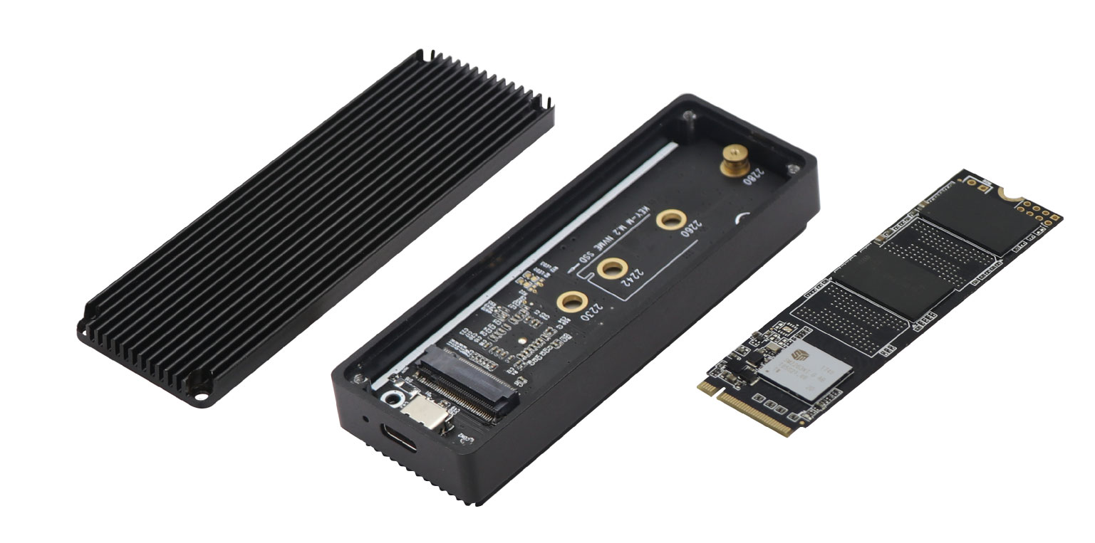 アルミ製冷却設計Type-Cコネクタ NVMe（PCI Express接続タイプ） M.2 SSDケース USB3.1Gen2 USB3.1Gen1（USB3.0）接続UASPモード アオテック製品 AOK-M2NVME-U31G2 アイティプロテック
