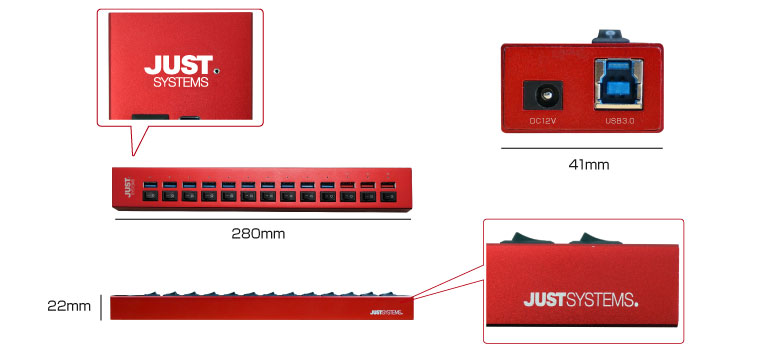 オールスイッチ式ハイブリッド USBハブ IPT-13HUB-JUST アイティプロテック