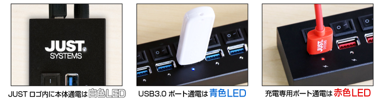 オールスイッチ式ハイブリッド USBハブ-Black Edition- IPT-13HUB-JUST/BK アイティプロテック