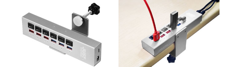 USB3.2パワーハブLimited Silver （CLAMP&SWITCH）IPT-POWER6HUB-JUST/SV アイティプロテック ジャストシステム