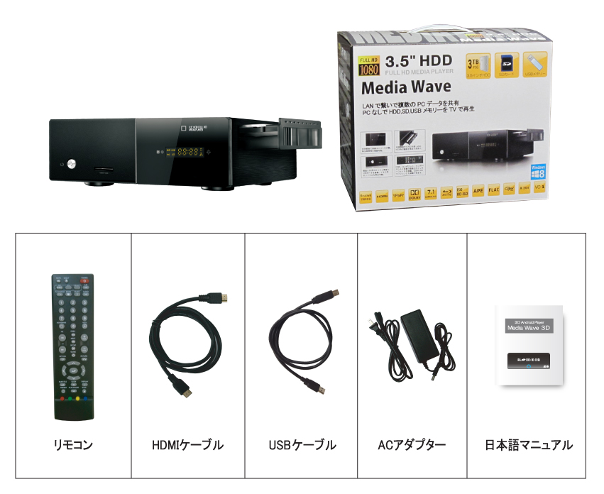 ネットワーク・フルハイビジョン対応 多機能メディアプレーヤー MEDIAWAVE アイティプロテック