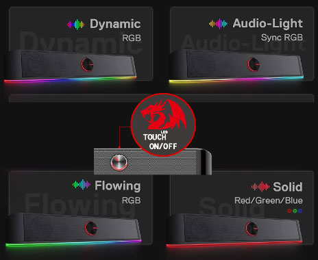 REDRAGON RGB 2.0チャンネルスピーカー RGB バースピーカーADIEMUS アイティプロテック