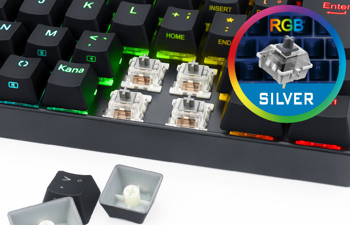 REDRAGON ゲーミングキーボード 日本語コンパクト 銀軸66KEY K630RGB-JPTI アイティプロテック