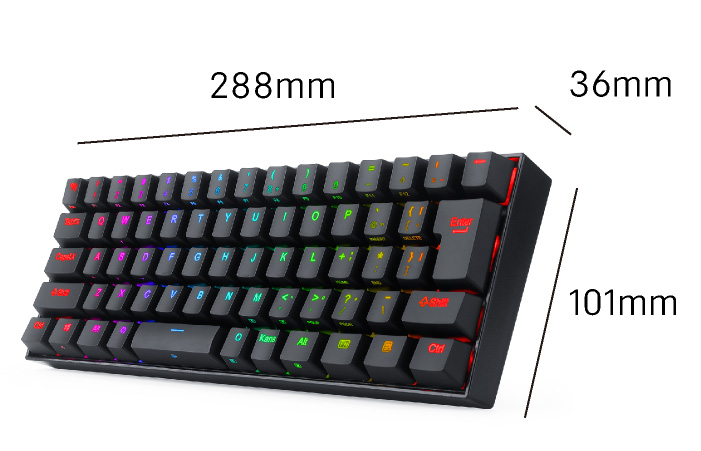 REDRAGON ゲーミングキーボード 日本語コンパクト 銀軸66KEY K630RGB-JPTI アイティプロテック