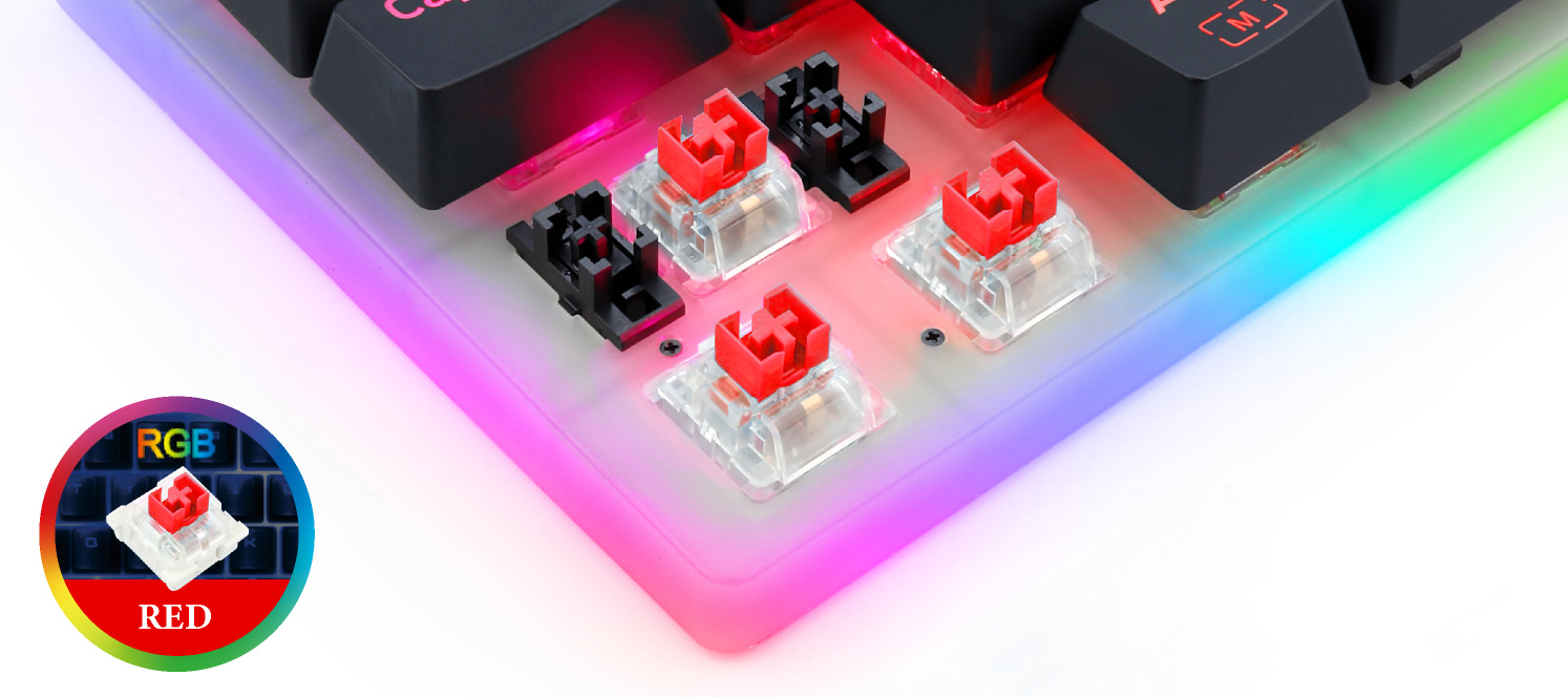 REDRAGON ゲーミングキーボード ゲーミングキーボード 英語コンパクト 赤軸 メカニカル 61KEY K630W-RGBTI アイティプロテック