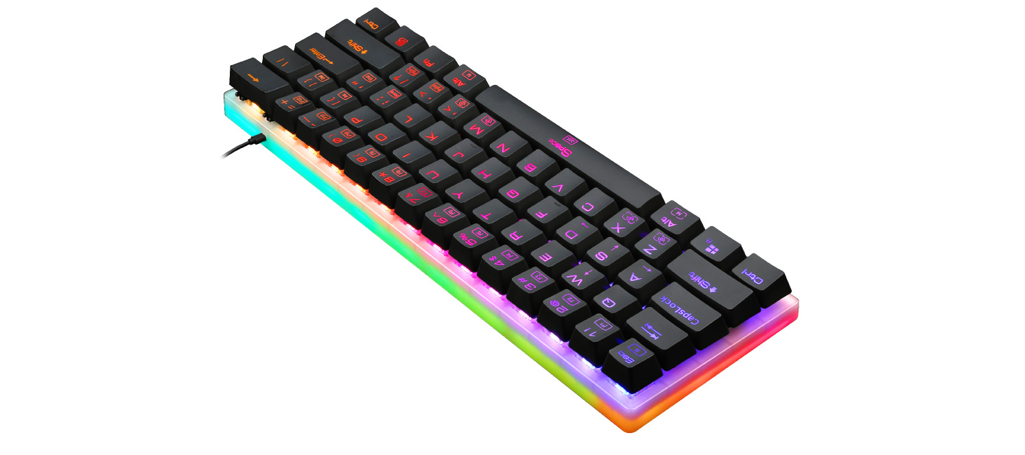 REDRAGON ゲーミングキーボード ゲーミングキーボード 英語コンパクト 赤軸 メカニカル 61KEY K630W-RGBTI アイティプロテック