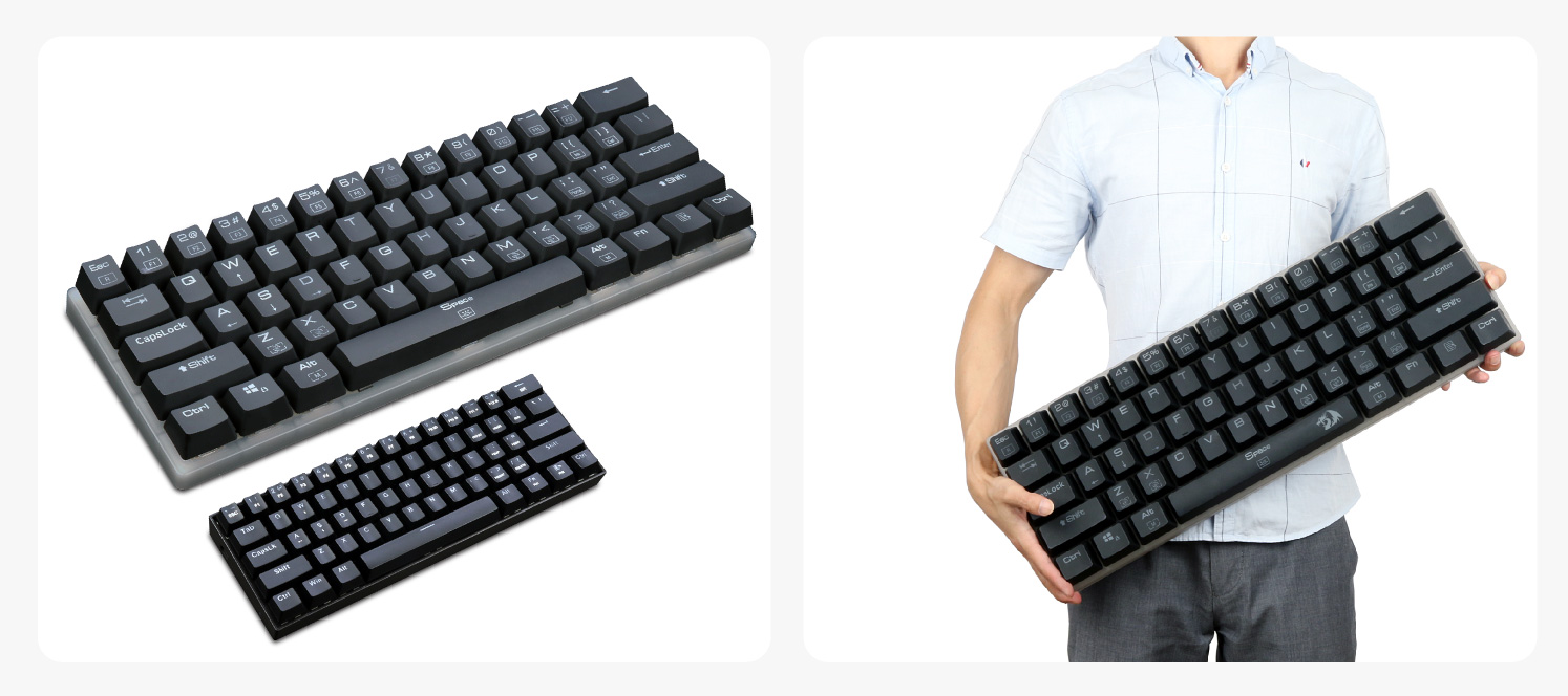 REDRAGON ゲーミングキーボード ゲーミングキーボード 英語コンパクト 赤軸 メカニカル 61KEY K630W-RGBTI アイティプロテック