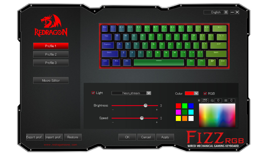 Redragon K617 Fizz 60%有線RGBゲームキーボード 61キーコンパクトメカニカルキーボード ホワイトamp;ピンク混合キーキャ