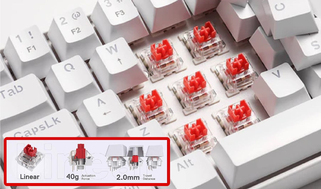 REDRAGON ゲーミングキーボード ゲーミングキーボード 英語コンパクト 赤軸 メカニカル 61KEY K630W-RGBTI  アイティプロテック