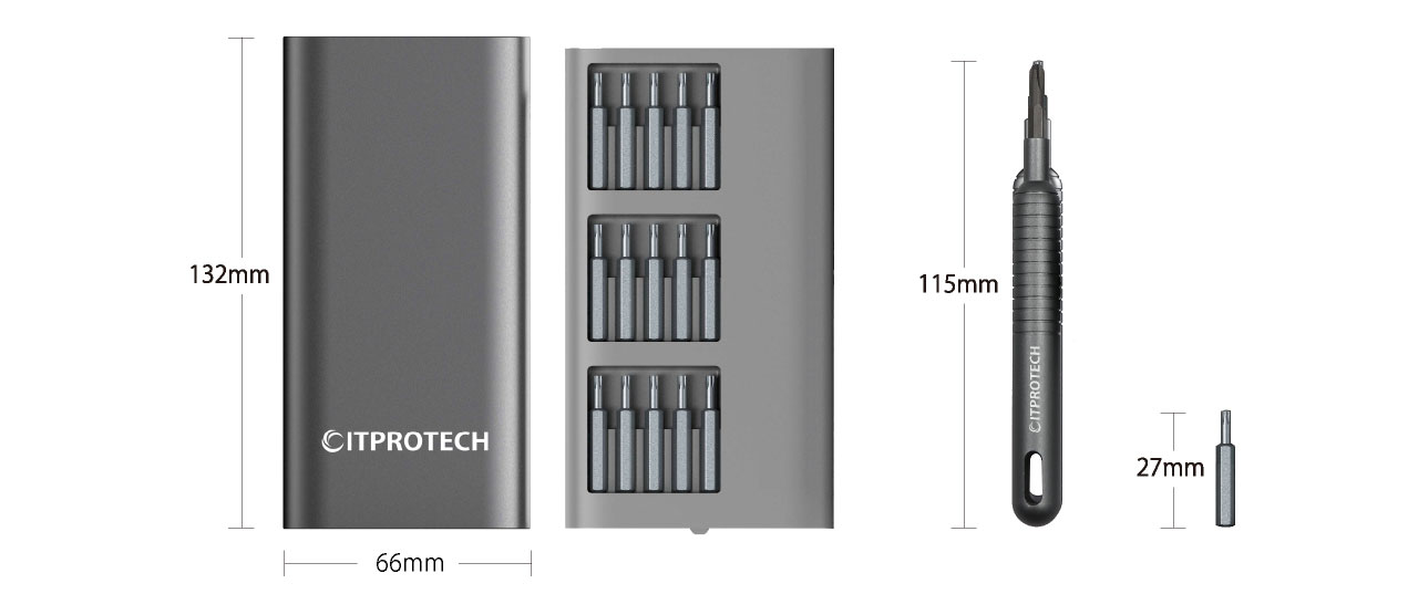 アルミ薄型ケース収納　31in1精密ドライバーセット mini IPT-DK31 アイティプロテック
