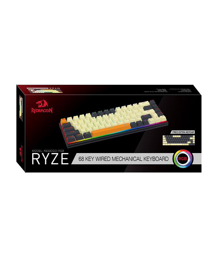 REDRAGON ゲーミングキーボード 英語コンパクト 赤軸 メカニカル 68KEY K633CGO-RGBTI  アイティプロテック