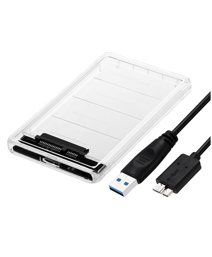 ネジ・工具不要 プレミアムオールクリアボディ 2.5型SATA HDDケース USB3.1Gen1（USB3.0）USB2.0接続 UASPモード アオテック製品 AOK-25CASE-U3C アイティプロテック