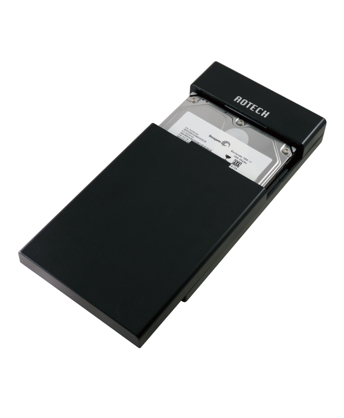 ネジ・工具不要 FANレス設計 3.5型SATA HDDケース USB3.1Gen1（USB3.0）USB2.0接続 アオテック製品 AOK-35CASE-SLU3 アイティプロテック