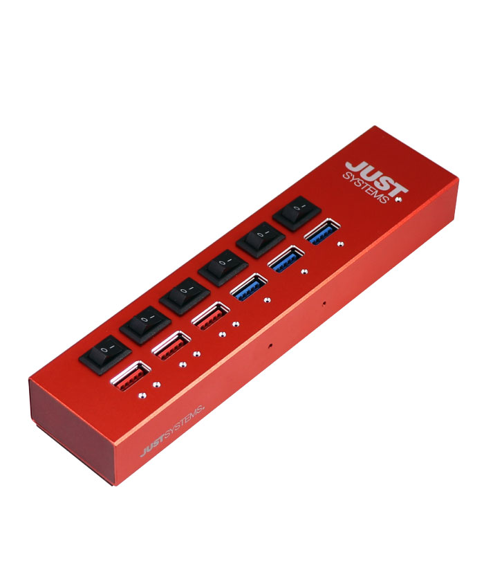 ITPROTECH USB3.2パワーハブRED（CLAMP&SWITCH） IPT-POWER6HUB-JUST アイティプロテック